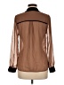 Mine 100% Polyester Color Block Brown Long Sleeve Blouse Size M - photo 2