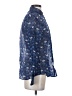 Hartford 100% Cotton Paisley Blue Long Sleeve Blouse Size (2) - photo 4
