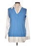 Vila Milano Blue Sleeveless Button-Down Shirt Size L - photo 1
