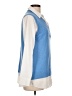 Vila Milano Blue Sleeveless Button-Down Shirt Size L - photo 4