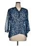 New Directions 100% Polyester Blue 3/4 Sleeve Blouse Size XL - photo 1