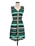 Ezra 100% Polyester Print Teal Casual Dress Size M - photo 1