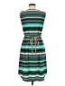 Ezra 100% Polyester Print Teal Casual Dress Size M - photo 2