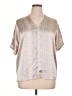 Jodifl Metallic Silver Short Sleeve Blouse Size XL (estimated) - photo 1