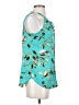 C&E Lifestyle Floral Tropical Animal Print Teal Sleeveless Blouse Size S - photo 4