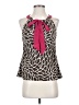 Ann Taylor Animal Print Brown Black Sleeveless Blouse Size 4 - photo 1