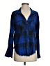 Cloth & Stone Plaid Blue Long Sleeve Blouse Size S - photo 1