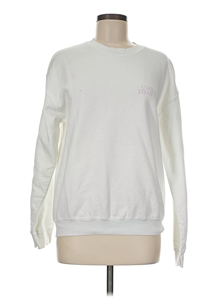 Pre-owned Gildan Sweatshirt In White