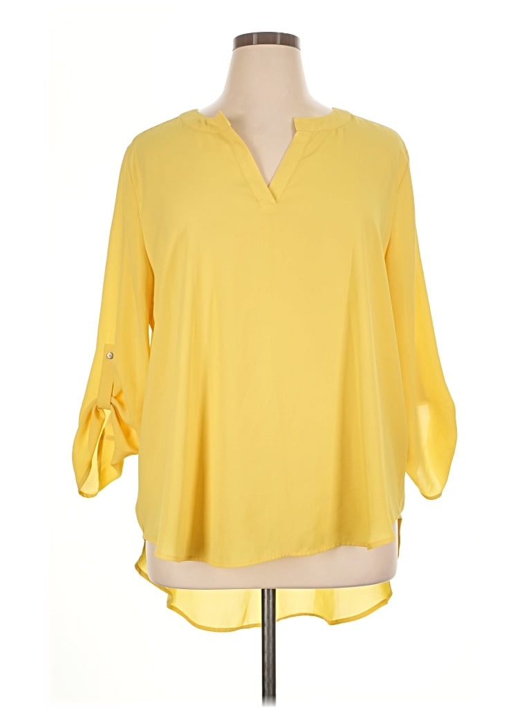 Pre-owned C Established 1946 3/4 Sleeve Blouse In Yellow