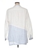 Wrap 100% Linen Color Block White Long Sleeve Blouse Size 16 - photo 2