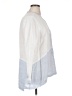 Wrap 100% Linen Color Block White Long Sleeve Blouse Size 16 - photo 4