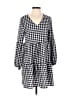 Unbranded 100% Dacron Checkered-gingham Black Casual Dress Size S - photo 1