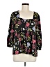 Left Coast by Dolan 100% Polyester Floral Black 3/4 Sleeve Blouse Size M - photo 1