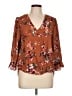BCX 100% Polyester Brown 3/4 Sleeve Blouse Size L - photo 1