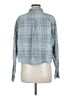 American Eagle Outfitters Plaid Blue Long Sleeve Button-Down Shirt Size M - photo 2