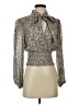Intermix Silver Long Sleeve Blouse Size 2 - photo 1