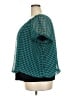 Lane Bryant 100% Polyester Teal Short Sleeve Blouse Size 22 - 24 Plus - photo 5