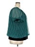 Lane Bryant 100% Polyester Teal Short Sleeve Blouse Size 22 - 24 Plus - photo 4