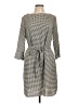 H&M 100% Polyester Houndstooth Gray Casual Dress Size 12 - photo 1