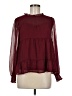 Greige 100% Polyester Burgundy Long Sleeve Blouse Size M - photo 1