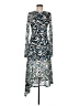 Topshop 100% Polyester Print Blue Cocktail Dress Size 6 - photo 1