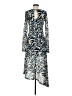 Topshop 100% Polyester Print Blue Cocktail Dress Size 6 - photo 2