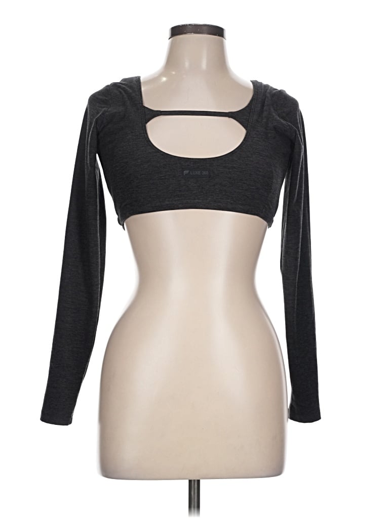 Pre-owned Fabletics Long Sleeve T-shirt In Black
