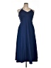 Unbranded 100% Polyester Solid Blue Cocktail Dress Size XL - photo 1