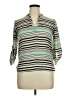 Hippie Rose 100% Polyester Stripes Green 3/4 Sleeve Blouse Size XL - photo 1