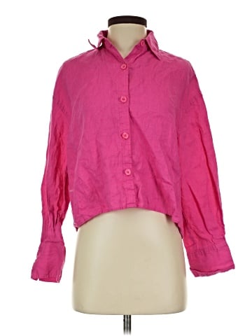 Zara 3/4 Sleeve Button-Down Shirt (view 1)