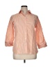 Hinson Wu Stripes Orange 3/4 Sleeve Button-Down Shirt Size 14 - photo 1