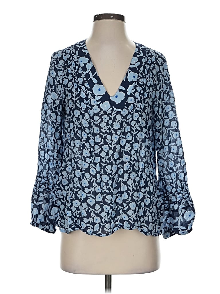 Pre-owned Vineyard Vines 3/4 Sleeve Blouse In Blue