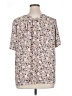 Pleione 100% Polyester Floral Ivory Short Sleeve Blouse Size XL - photo 2