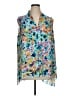Spense 100% Polyester Floral Blue Sleeveless Blouse Size 1X - photo 1