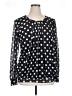 Timeson 100% Polyester Polka Dots Black Long Sleeve Blouse Size XXL - photo 1