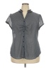 Emma James 100% Polyester Polka Dots Gray Short Sleeve Blouse Size 18 - photo 1