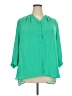 Violet & Claire 100% Polyester Solid Green 3/4 Sleeve Blouse Size 2X - photo 1