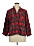 Old Navy 100% Cotton Plaid Red 3/4 Sleeve Button-Down Shirt Size XL - photo 1