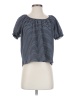 TeXTURE & THREAD Madewell Blue Short Sleeve Blouse Size S - photo 1