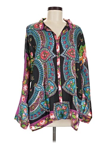 Johnny Was Long Sleeve Silk Top (view 1)
