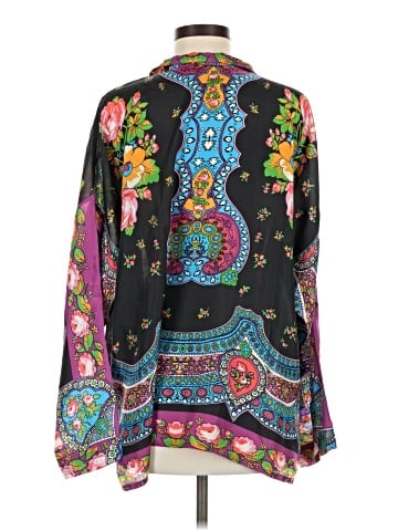 Johnny Was Long Sleeve Silk Top (view 2)