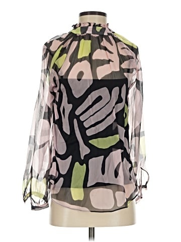 Max&Co. Long Sleeve Silk Top (view 1)