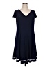 Chaps Solid Blue Casual Dress Size 16 - photo 1