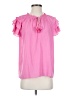 Rose + Olive 100% Polyester Pink Short Sleeve Blouse Size 5 - photo 1