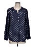 Old Navy 100% Rayon Polka Dots Blue Long Sleeve Blouse Size L - photo 1