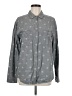 Hinge 100% Cotton Polka Dots Gray Long Sleeve Button-Down Shirt Size M - photo 1