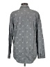 Hinge 100% Cotton Polka Dots Gray Long Sleeve Button-Down Shirt Size M - photo 2