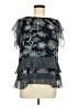 CAbi 100% Polyester Black Short Sleeve Blouse Size M - photo 1