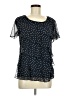Roz & Ali 100% Polyester Stars Black Short Sleeve Blouse Size M - photo 1
