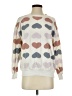 Mighty Fine Hearts Ivory Pullover Sweater Size S - photo 1